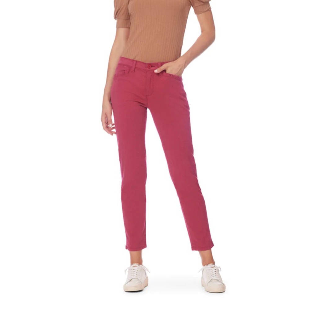 NWT Lila Ryan PERT TAPERED TROUSER W/ RUFFLE POCKET in Persian Red